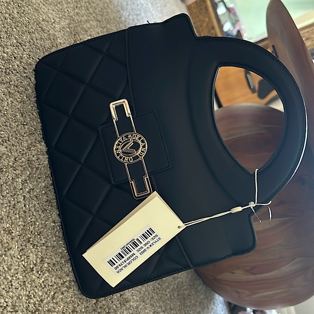 NWT VALENTINO ORLANDI black quilted leather bag